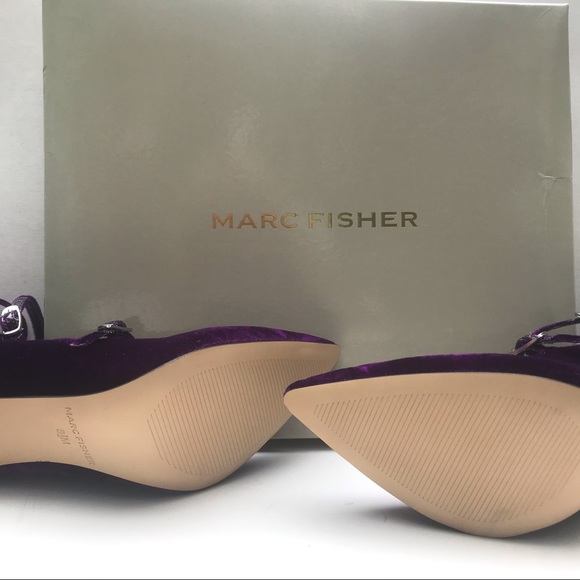 Marc Fisher Velvet Dark Purple Heels NWOT - Picture 4 of 7